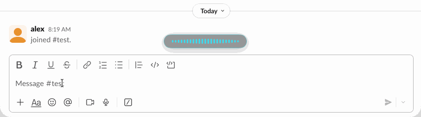 Blurt demo — hold the hotkey, speak, and cleaned-up text appears in the focused app